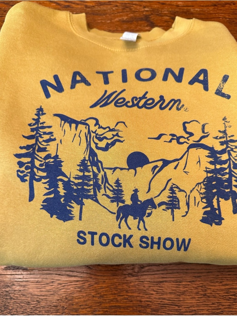 Golden Crewneck Sweatshirt from National Western Stock Show In Colorado